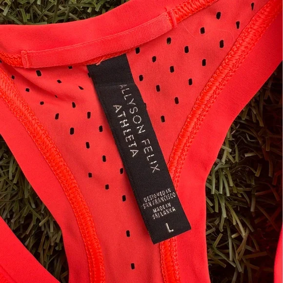 Athleta x Allyson Felix Womens Ultimate Legend Sleeveless Tank Top Neon Orange L - Picture 3 of 6